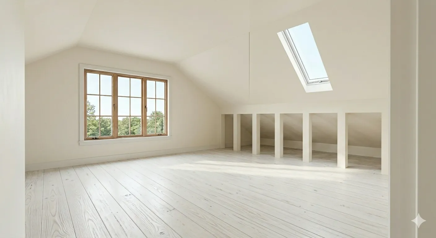 Attic conversion before and after in Ottawa by Dream Touch Renovations