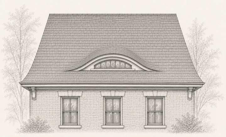 Eyebrow dormer Ottawa, curved decorative dormer