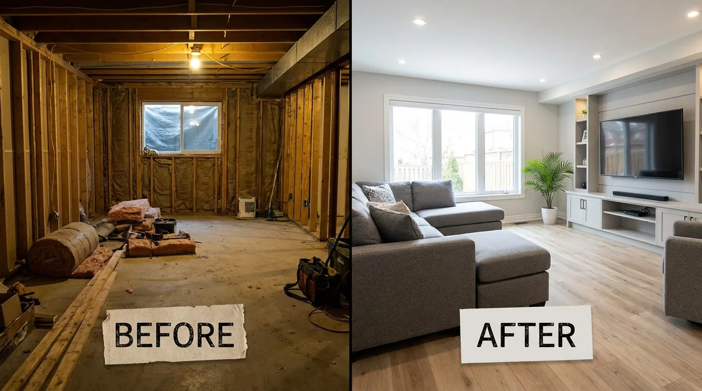 Before & After: A Barrhaven Basement Done Right