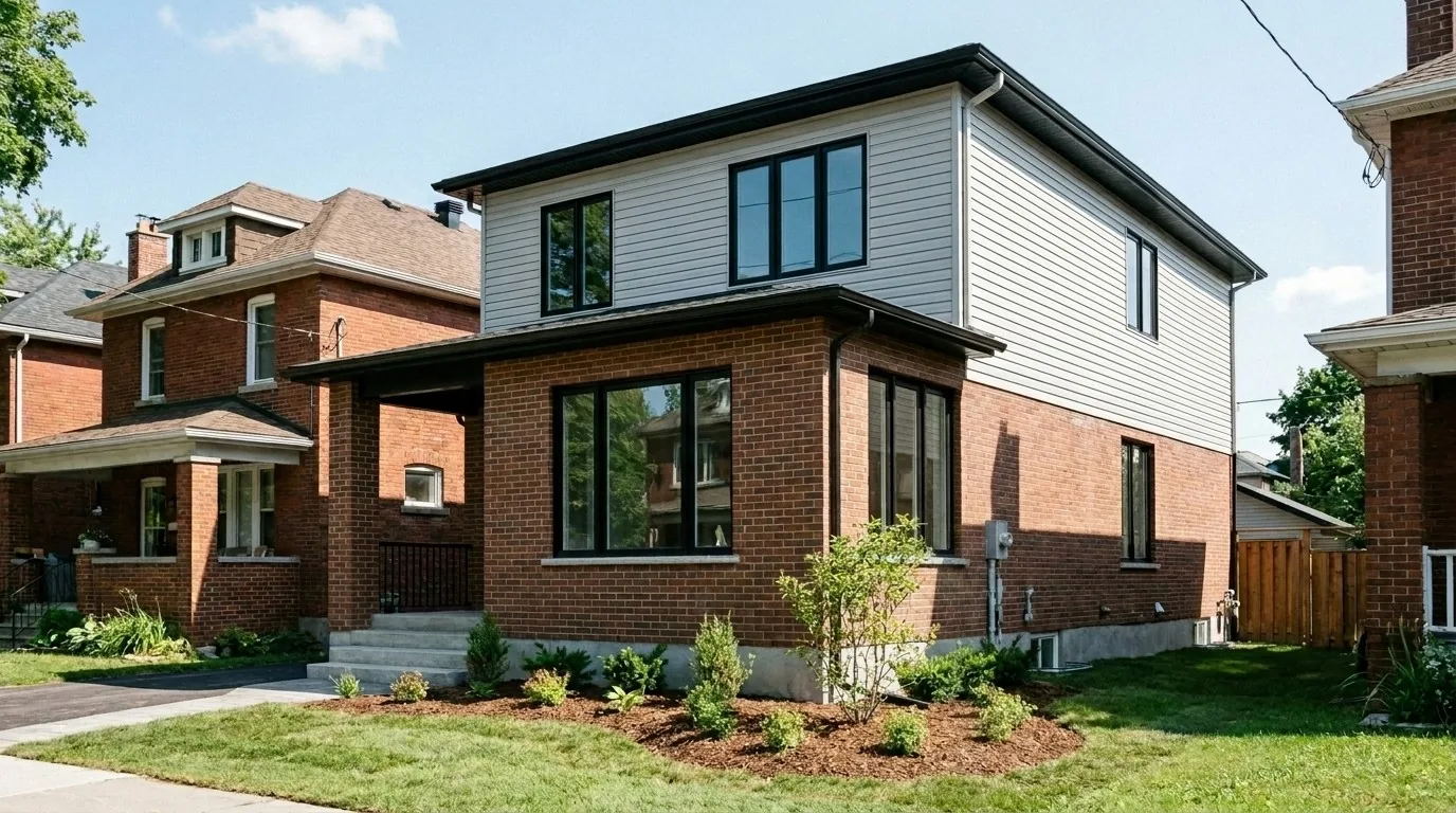 Home addition and permit project before and after in Ottawa by Dream Touch Renovations