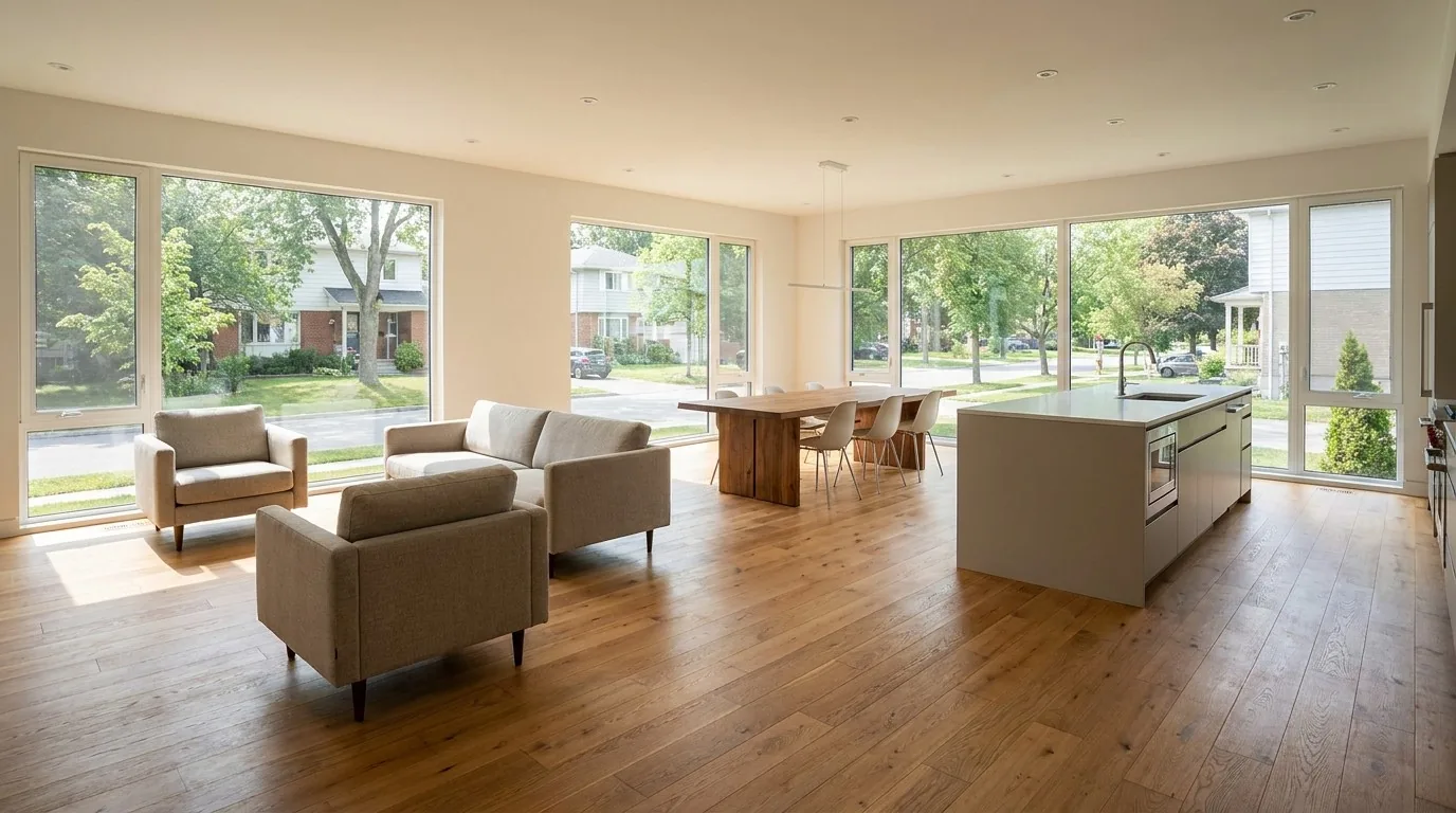 Open-concept structural renovation before and after in Ottawa by Dream Touch Renovations