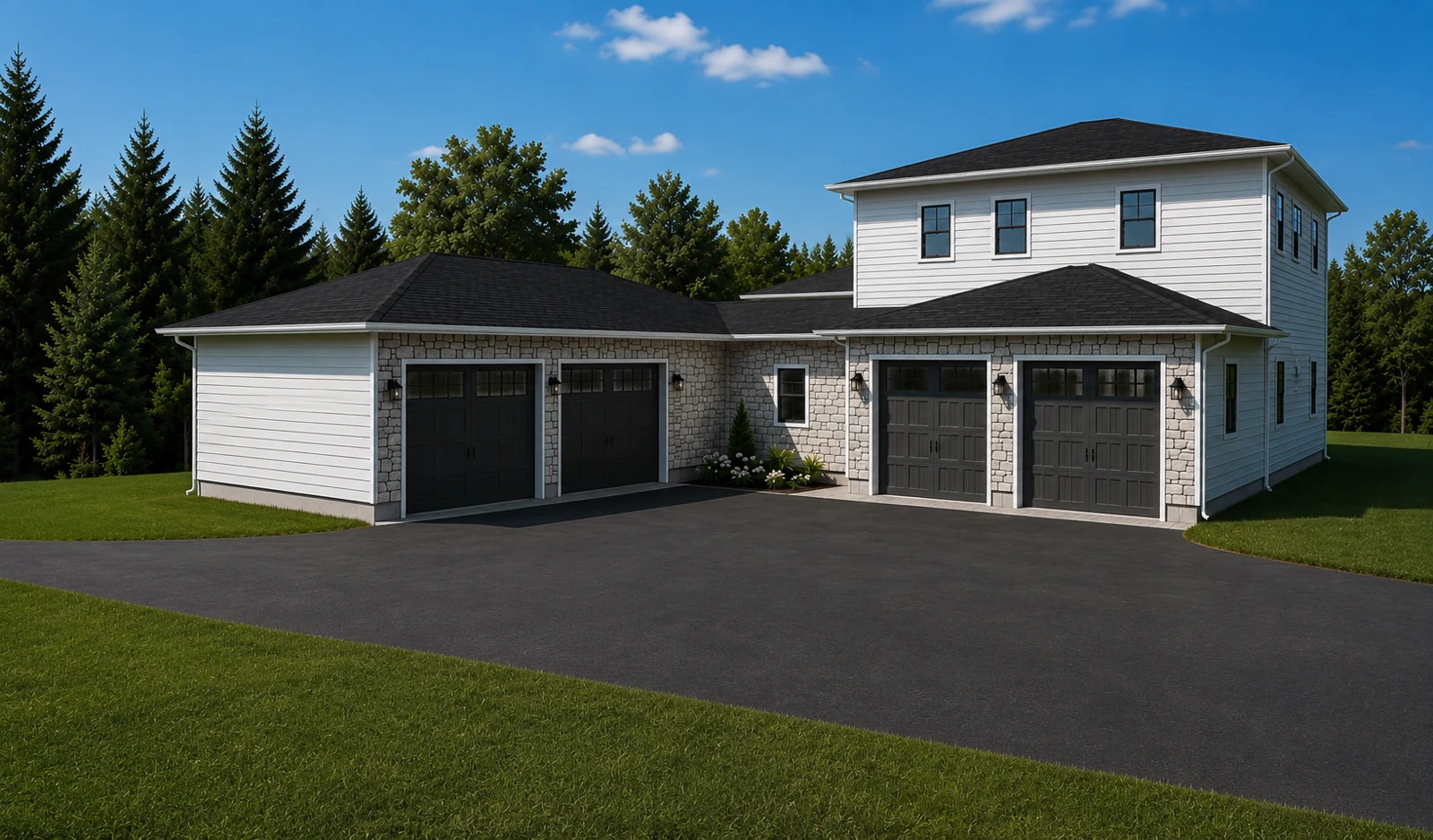 Photorealistic 3D exterior rendering of an Ottawa home addition project