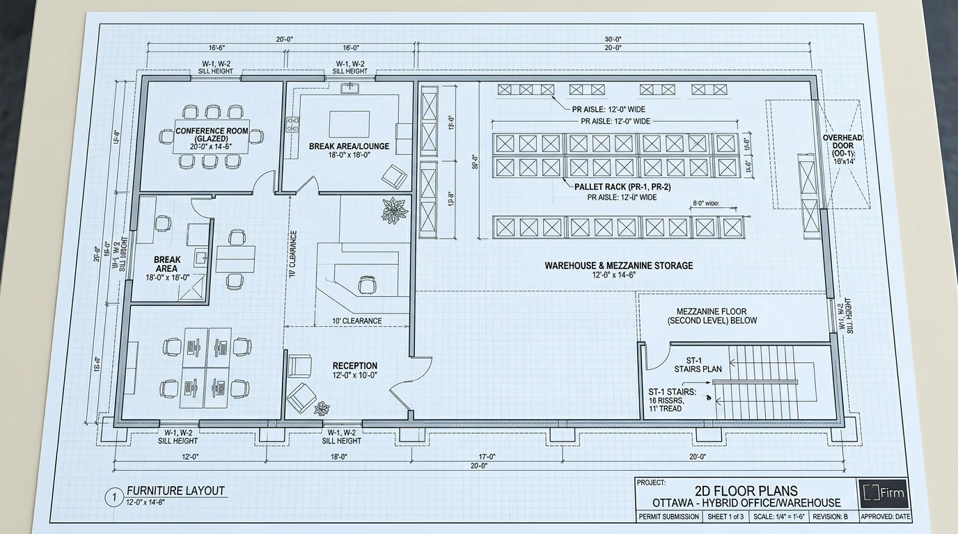 2D architectural floor plan drawing by Dream Touch Renovations Ottawa